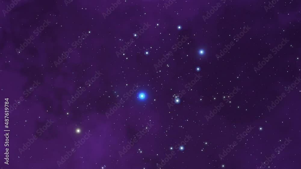 Milky Way stars and starry skies. 3D render animation.	
