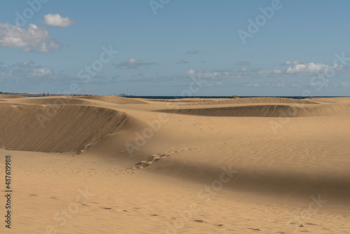 Vista de las dunas de Maspalomas en la isla de Gran Canaria, España