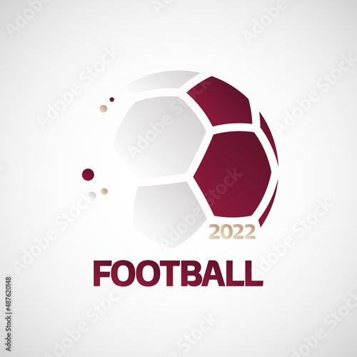 Football championship background. Vector illustration of abstract soccer ball with Qatar national flag colors for your design