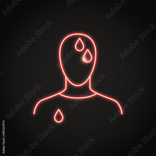 Neon sweating icon in line style