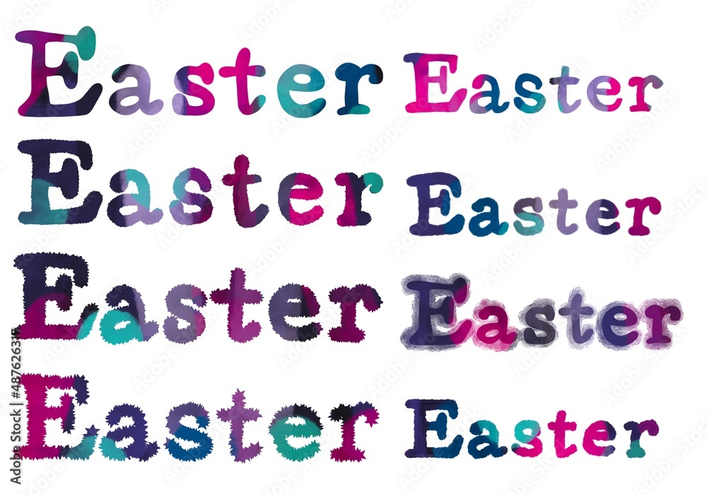 Set with Easter for hobbies and cards and posters and postcard and magazines and stickers and kids and shops