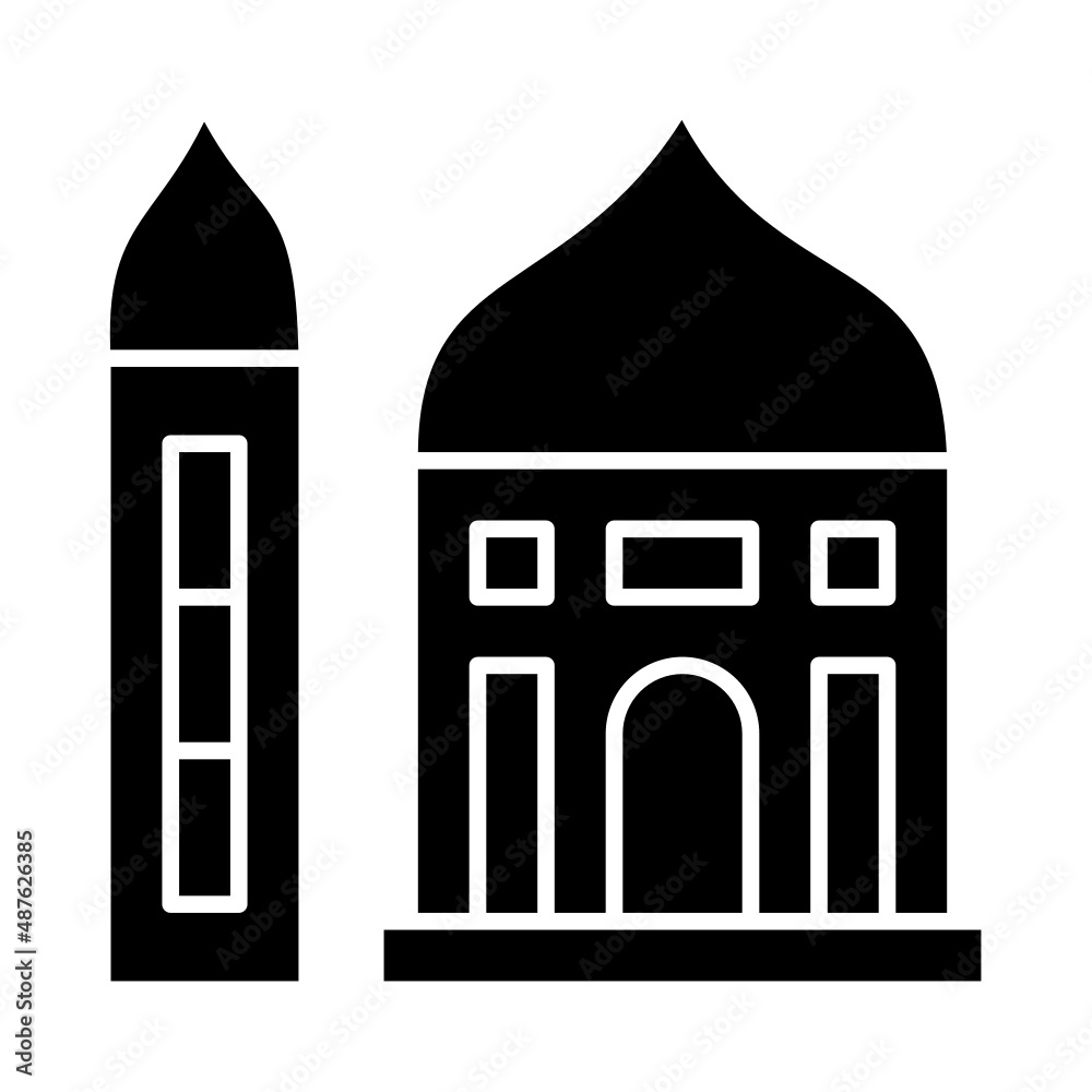 Obraz premium mosque solid icon suitable for Ramadan Islamic moments