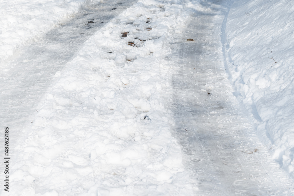 雪の日の路面 雪の日の路面