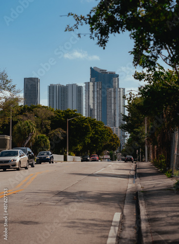 downtown city MIAMI FLORIDA street buildings  trees  © Alberto GV PHOTOGRAP