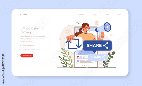 Blog promotion mistake. Social media post sharing active forcing.