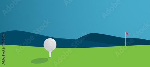 golf ball and playing golf on green ground
