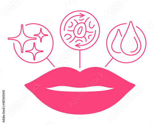 Lip plumper icons - gloss, skin renewal, hydrating