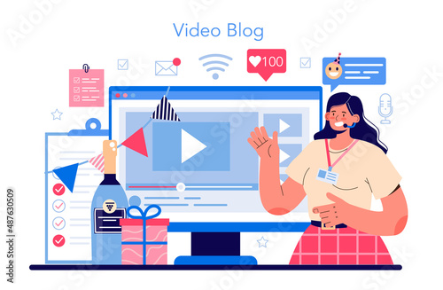 Event management online service or platform. Holiday, business conference