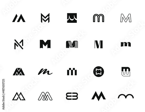 Monogram, Logo, M, Buchstabe, Icon, Vektor