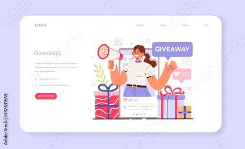 Giveaway. Content strategy development. Social media content manager