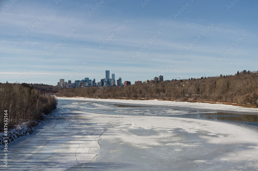 The North Saskatchewan River with Downtown Edmonton in the Background