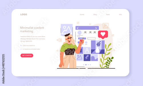 Minimalist content marketing. Content strategy development. Social media