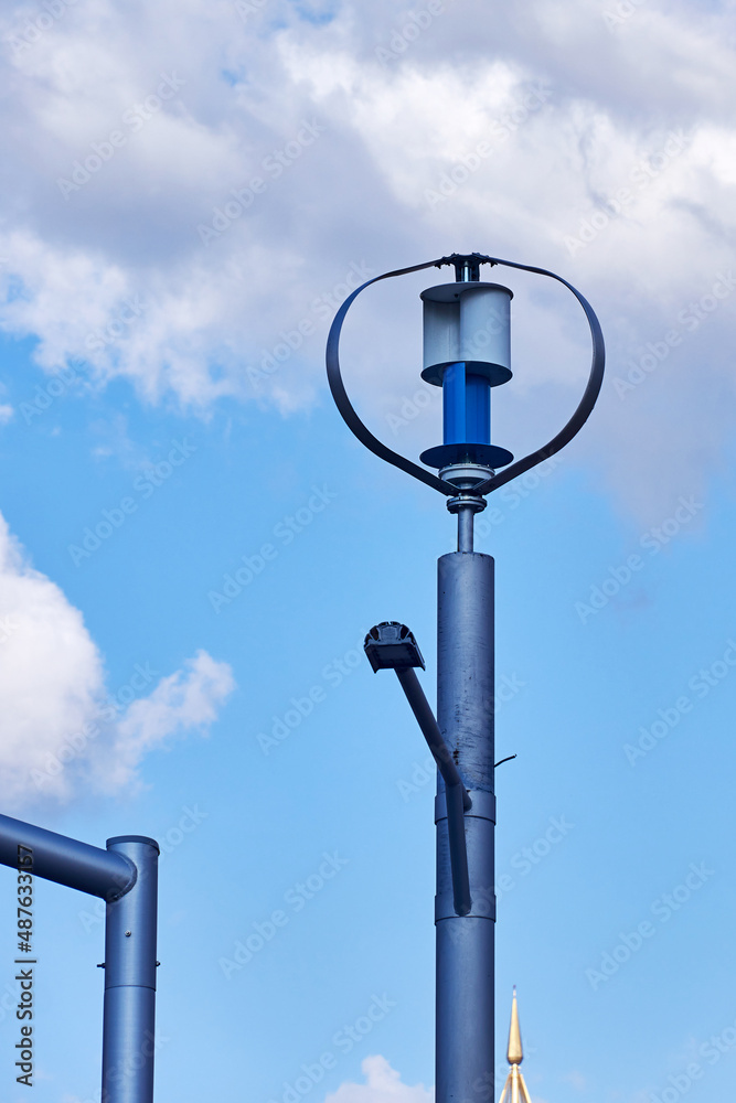 street lamp with a wind generator. autonomous power supply.