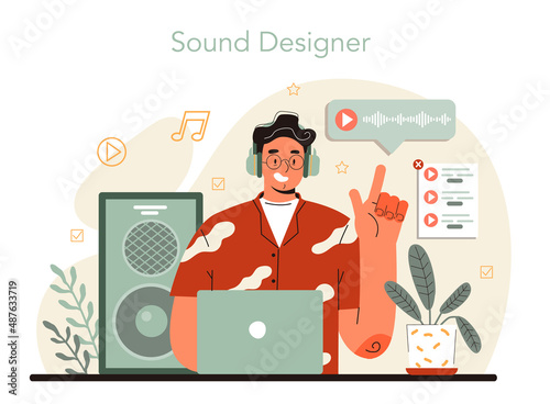 Sound engineer concept. Music production industry, sound recording