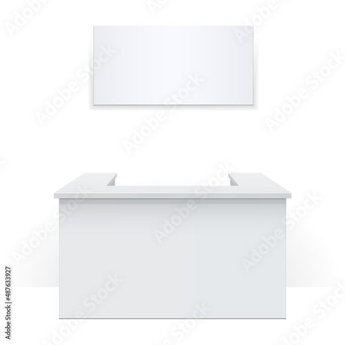 Reception interior. Stand Isolated on the white background.