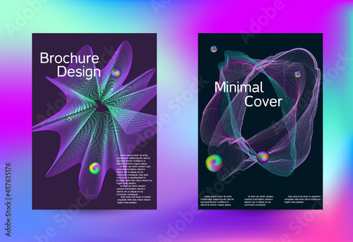 Minimum coverage of a vector. Cover design. Set of modern abstract musical backgrounds. Sound flyer for creating a fashionable cover, banner, poster, booklet...