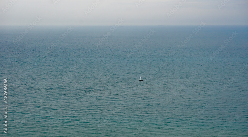 Alone boat on the sea