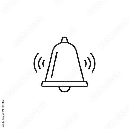 Bell line icon, vector isolated outline symbol, Alarm, handbell silhouette