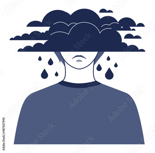 Depression concept. Mental disorder, feeling of despair and helplessness