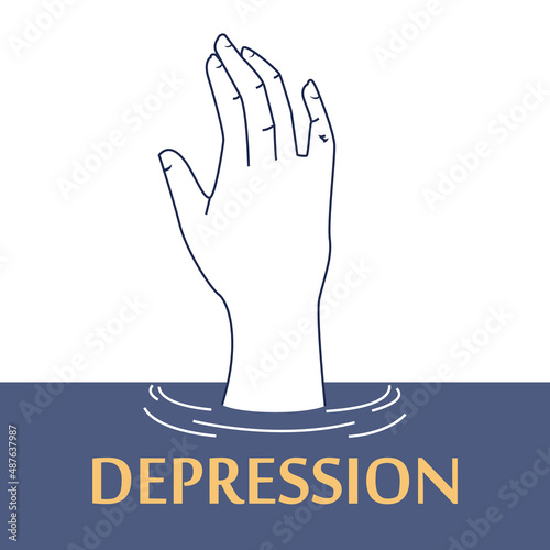 Depression concept. Mental disorder, feeling of despair and helplessness.