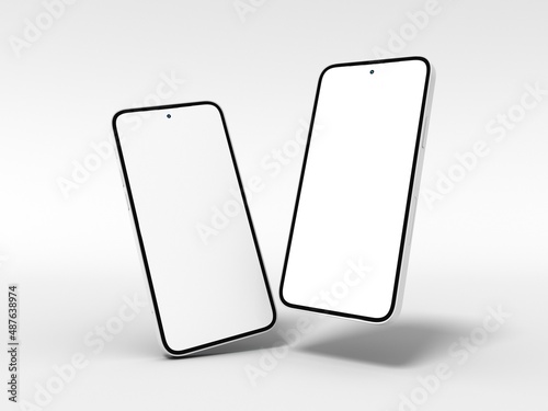 Latest smartphone 2022 on white background for mockup. 3D rendered illustration iphone 14 concept. new Apple iPhone 14 smartphone. Android phone mockup. Latest iPhone 2023 new model. New Android phone