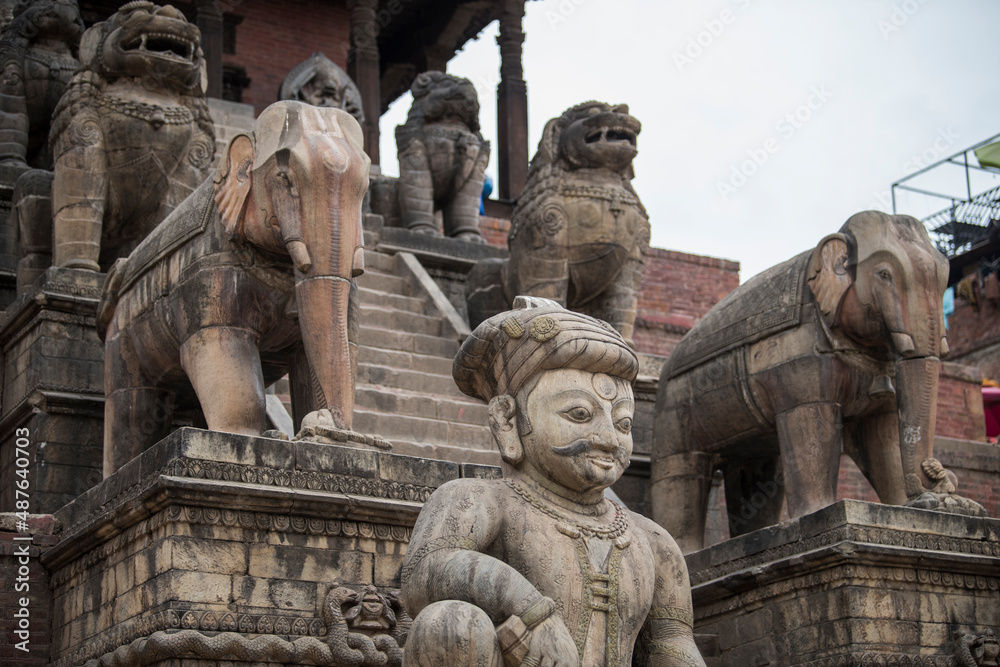 Kathmandu,Nepal- April 20,2019 : Patan Durbar Square is situated at the centre of Lalitpur city. Patan is one of the oldest know Buddhist City. It is a center of both Hinduism and Buddhism.