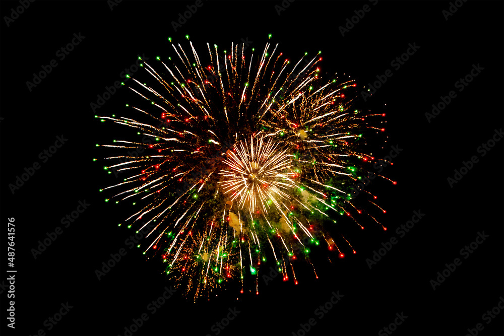 Sparks. Fireworks Are A Class Of Explosive Pyrotechnic Devices Used For Aesthetic Purposes. salute, on a black background. Festive Christmas lighting element for decoration. Isolated magic Sparks. Fireworks Are A Class Of Explosive Pyrotechnic Devices Used For Aesthetic Purposes. salute, on a black background. Festive Christmas lighting element for decoration. Isolated magic