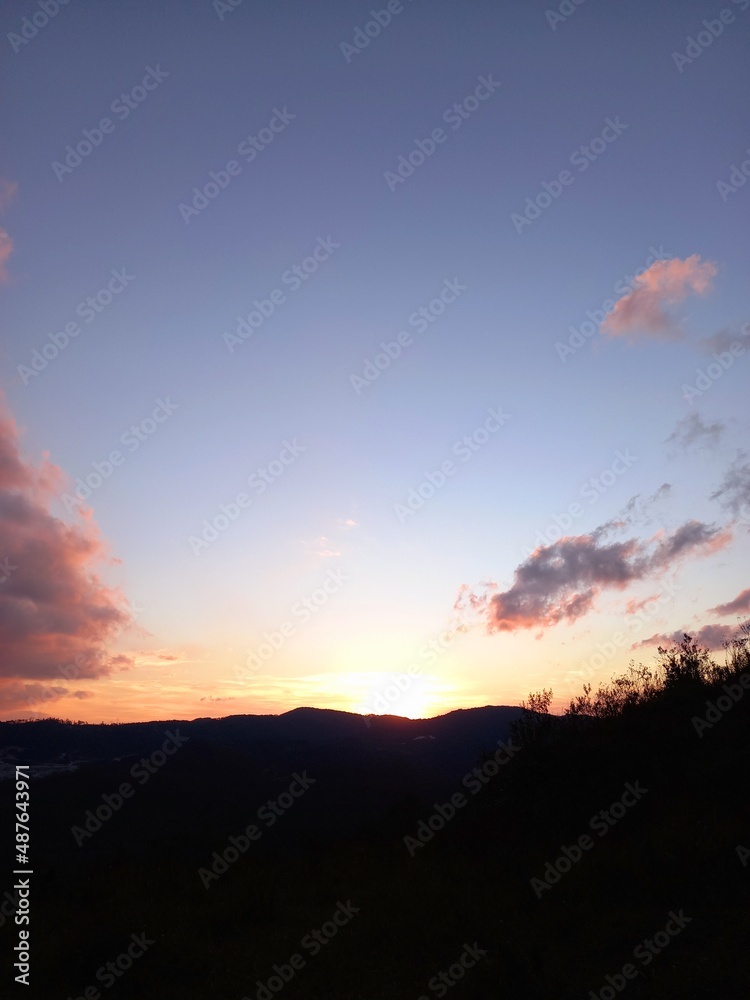 sunset in the mountains