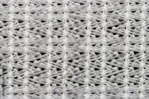 macro texture of white cotton curtain
