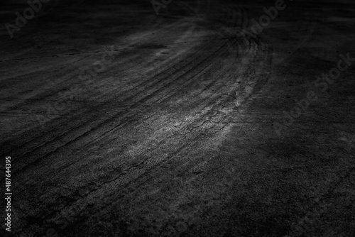 Wheel marks on the ground