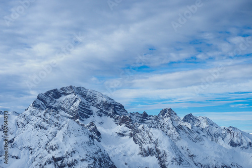 Piz Ela, a famous peak in Grisons, Switzerland, seen from Mount Darlux during winter conditions © Thomas