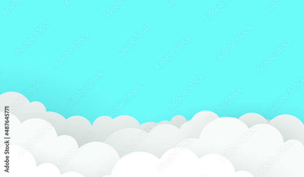 fluffy clouds on blue sky background. Paper cut style. business background clouds fluffy clouds on blue sky background. Paper cut style. business background clouds