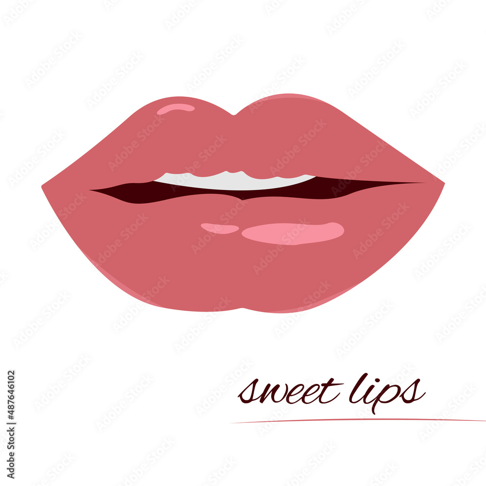 female sweet lips isolated on white background female sweet lips isolated on white background