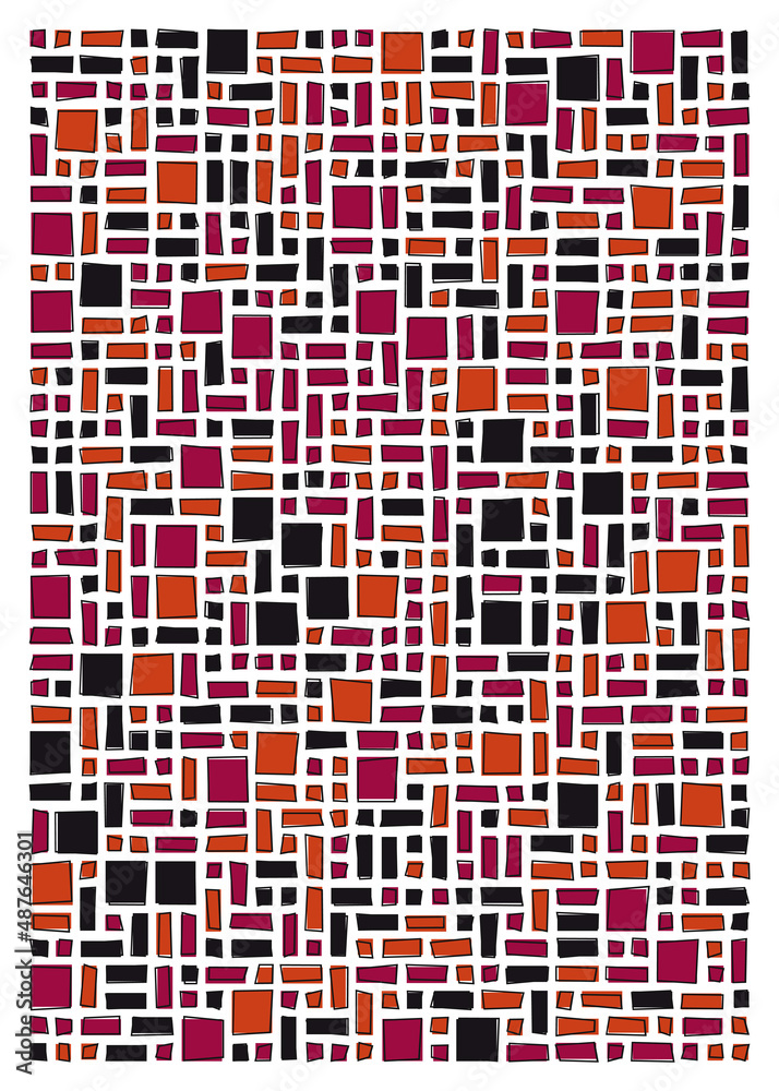 Fototapeta premium Offset Quads generative art background art illustration