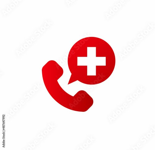 Emergency call icon vector from hospital collection. Thin line and Solid emergency call icon vector illustration. Outline for website design and mobile, app development.
