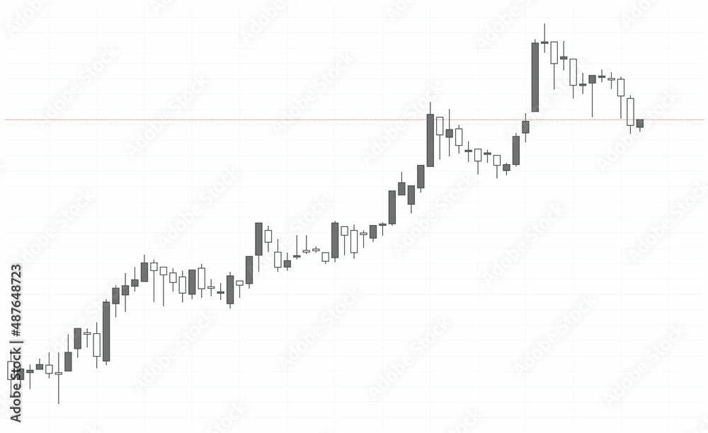 Trade chart vector illustration, desctop with forex trading. Financial graph for online trading creative concept. Interface with candlestick chart graphic vector design.