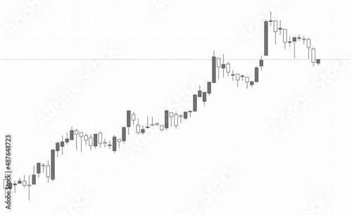Trade chart vector illustration, desctop with forex trading. Financial graph for online trading creative concept. Interface with candlestick chart graphic vector design.