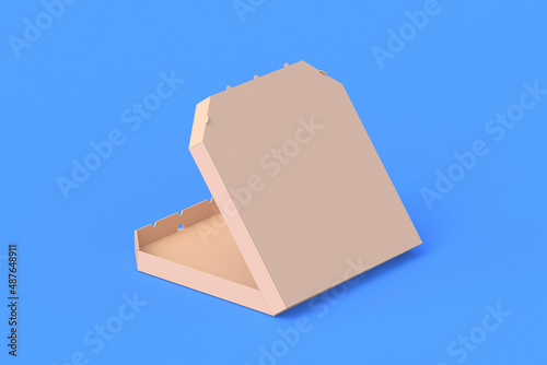 Open cardboard pizza box. Fast food. Pizzeria advertisement. Food delivery. 3d render