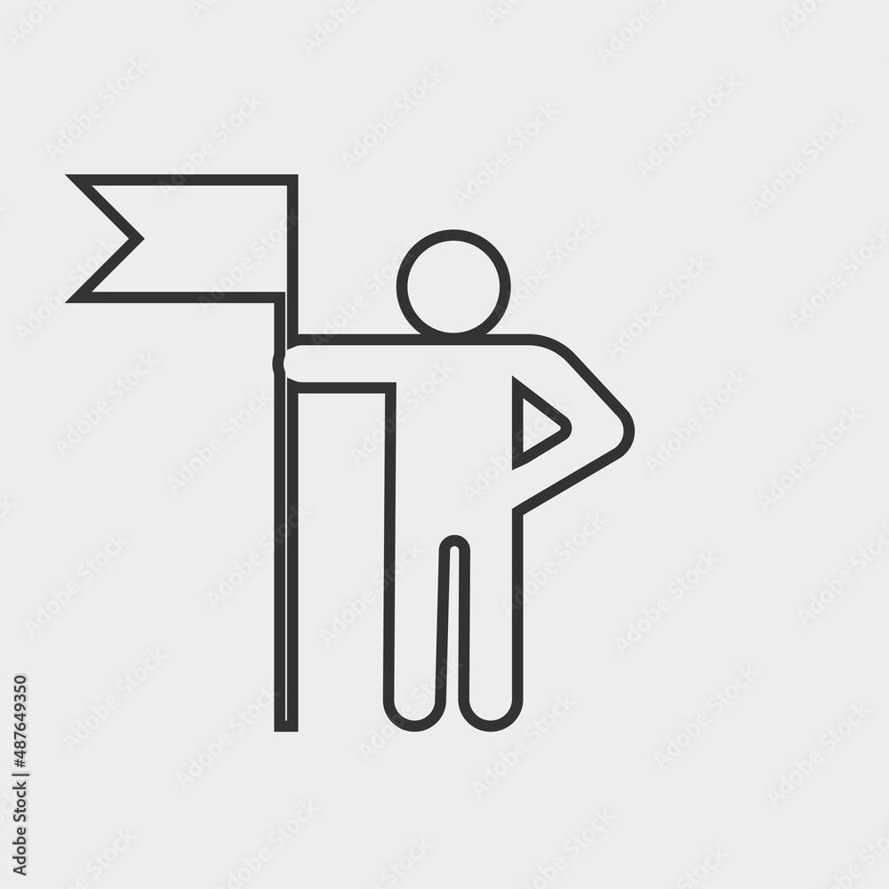 Holding flag vector icon illustration sign Holding flag vector icon illustration sign