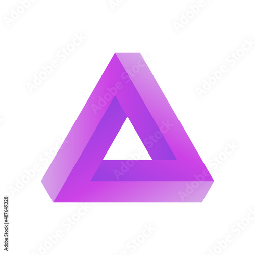 Purple Penrose triangle 3D icon