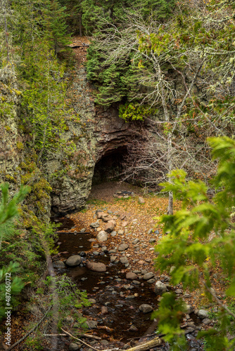 small canyon cave in northern minnesota photo