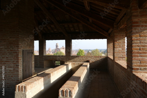 panorama of the city and of the countryside from the top of the tower of Sforza Castle in Imola