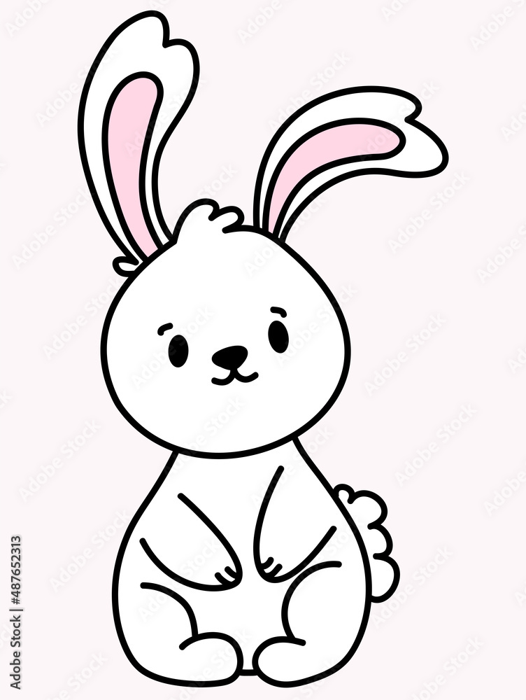art and illustration digtal of a white rabbit art and illustration digtal of a white rabbit