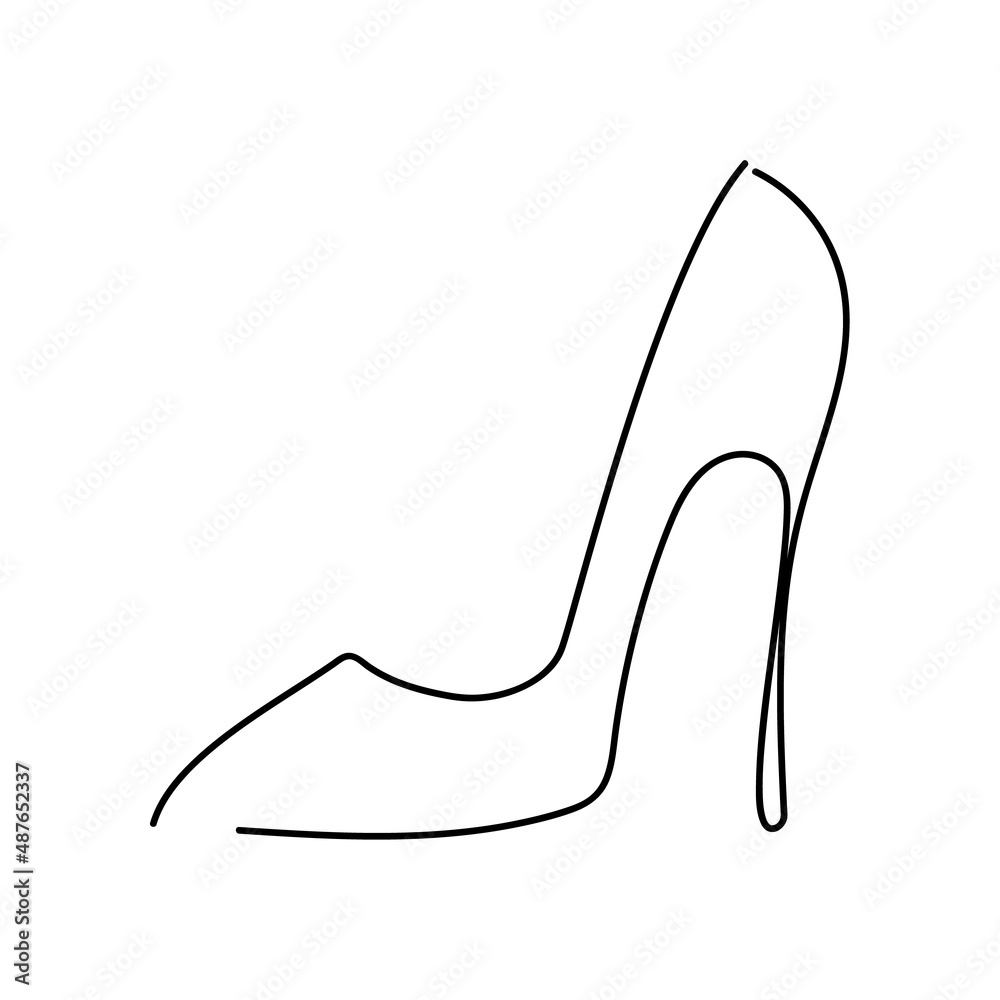 Vector outline high heel shoes. Graphic black and white pumps. Vector outline high heel shoes. Graphic black and white pumps.