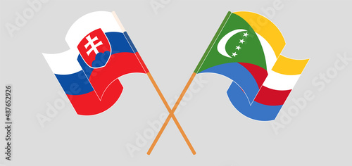 Photography Crossed flags of Slovakia and the Comoros