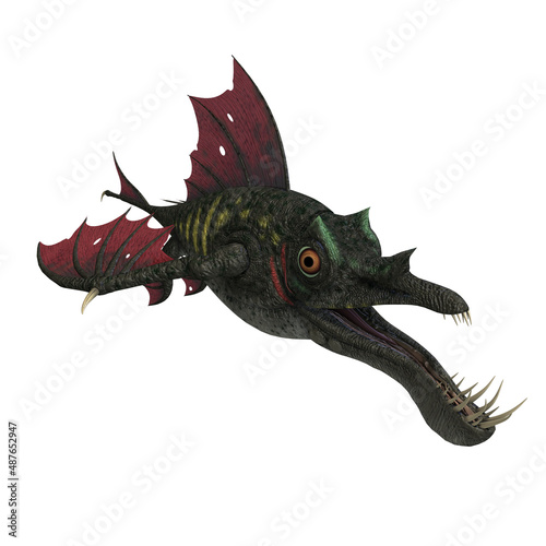 3d-illustration of an isolated fantasy dragon fish
