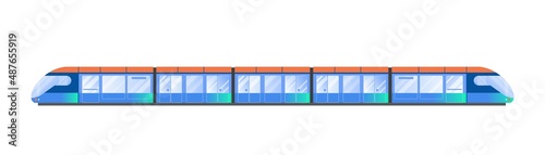 Vector illustration of a modern train in flat minimal style