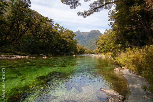 Photography Clinton River New Zealand, Milford Track Great Walk, pristine nature, fresh, cle