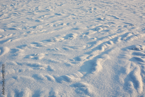 Ice hummocks on the coast of the Gulf of Finland in the spring  winter  season. Zelenogorsk  St. Petersburg  Russia.