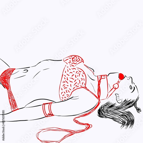 Illustration bondage, BDSM position	